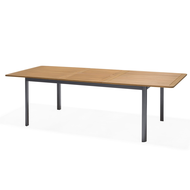 TABLE JARDIN ALU BOIS 180/240 X 100 GRAPHITE / EUCALYPTUX